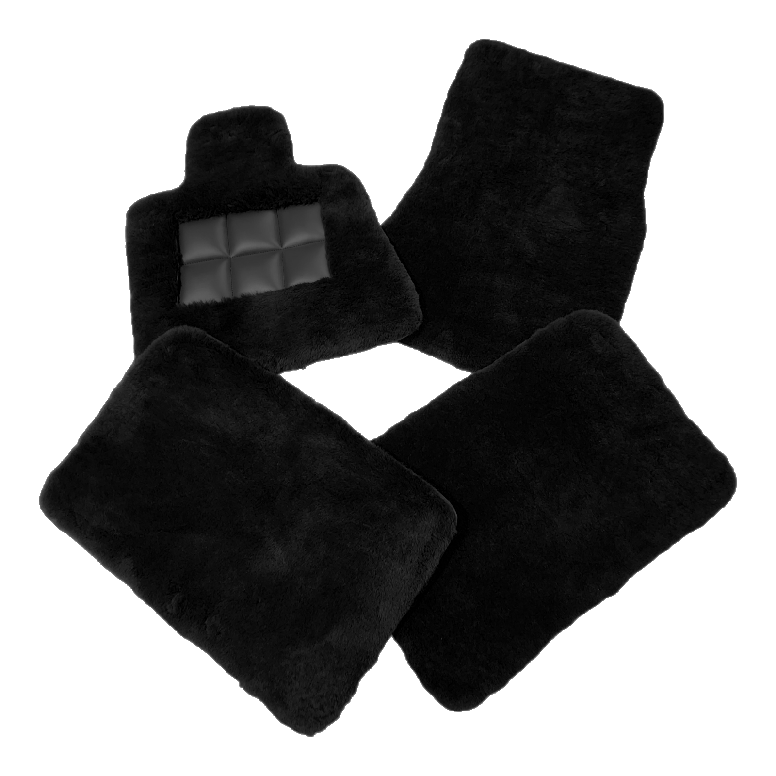 Genuine Black Sheepskin 1 Inch Floor Mats for Rolls Royce Cullinan ...